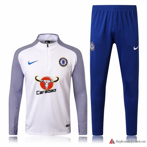 Chandal Chelsea 2017-2018 Blanco Gris Azul